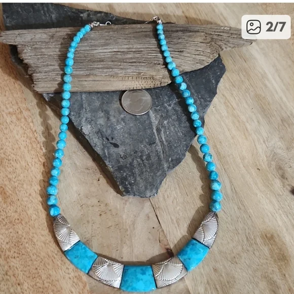 Turquoise and Silver Necklace.Jay KING DESIGNER Nwot Beauty - Picture 2 of 6